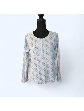 Vintage Eddie Bauer floral cottagecore fairy henley top Size XL